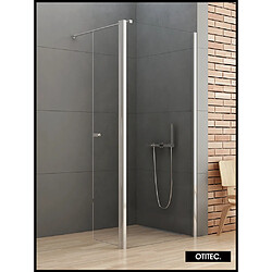 OTITEC Paroi de Douche Italienne - 120 x 195 - SEPTIA - Retour Pivotant 54 cm - Chrome