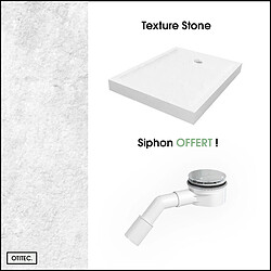 Avis OTITEC Receveur de Douche Rectangle - 70 x 110 x 11,5 cm - Blanc Effet Pierre - avec Siphon OFFERT - MOON STONE