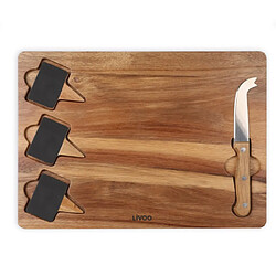 Livoo Plateau à fromage avec couteau en bois d'acacia