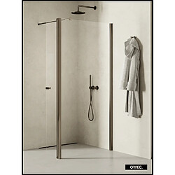 OTITEC Paroi de Douche Italienne - 120 x 195 - SEPTIA - Retour Pivotant 54 cm - Gris