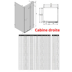 OTITEC Cabine de douche droite 100x80 pivotante SANTORINI WHITE,couleur: blanc, accès de face pas cher