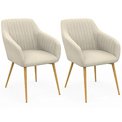 Idmarket LOT DE 2 CHAISES JANY BEIGE