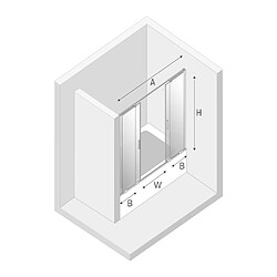 OTITEC Pare baignoire coulissant couleur or largeur 180 cm 4 volets HAWAII pas cher