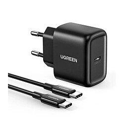 Chargeur USB-C Ugreen 25W + Câble USB-C 2M Noir