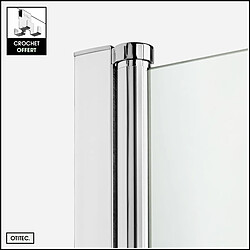 OTITEC Cabine de Douche - 100 x 100 cm - Chrome - Double Portes Pliantes - avec Crochet OFFERT - AURORA