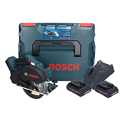 Bosch GKM 18V-50 Professional Scie circulaire portative métal sans fil 18 V 136 mm Brushless + 2x batterie ProCORE 4,0 Ah + chargeur + L-Boxx