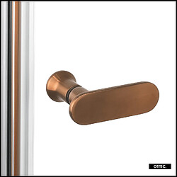 Avis OTITEC Paroi de Douche Italienne - 90 x 195 - SEPTIA - Retour Pivotant 34 cm - Cuivre Brossé