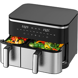 DEWELLING XXL Friteuse à Air Chaud à Double Chambre (4L + 7L) – 2600W Sans Huile Airfryer, 10 Programmes