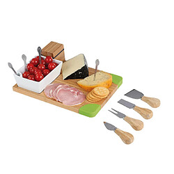 Livoo Plateau en bambou pour apéritif et fromage - 10 pièces