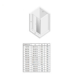 Acheter OTITEC Porte de douche battante 170 cm chrome CORFOU CHROME