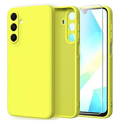 Htdmobiles Coque pour Samsung Galaxy A17 5G - housse etui silicone gel fine + verre trempe - JAUNE