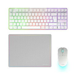 Mars Gaming MCPWTKLWES clavier Souris incluse FR sans fil +USB QWERTY Espagnole Blanc