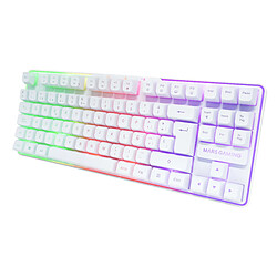 Avis Mars Gaming MCPWTKLWES clavier Souris incluse FR sans fil +USB QWERTY Espagnole Blanc