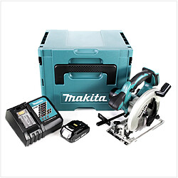 Makita DSS 611 RA1J scie circulaire portative sans fil 18 V 165 mm + 1x batterie rechargeable 2,0 Ah + chargeur + Makpac