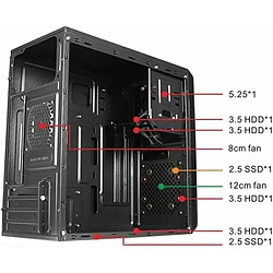 Boîtier ATX semi-tour approx! APPC-301 Noir pas cher