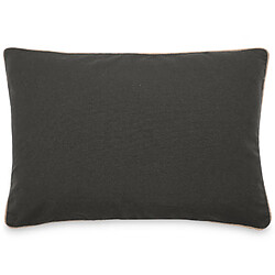 Linnea Housse de coussin coton fil teint 55x80 cm HONO DÉCO noir caviar