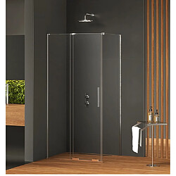 OTITEC Cabine de douche 100x80cm coulissante MALDIVES CHROME, chrome, acces de face