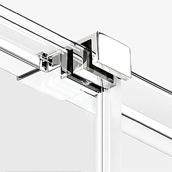 OTITEC Cabine de douche 100x80 coulissante chrome MALDIVES CHROME, accès de face