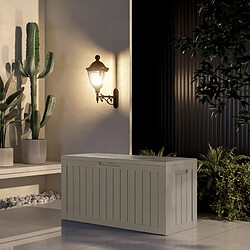 NOVAVISION Coffre de terrasse en résine de 80 gallons résistant à l’eau – Verrouillable, largeur 46,3''