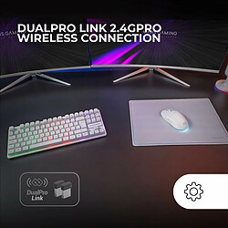 Mars Gaming MCPWTKLWES clavier Souris incluse FR sans fil +USB QWERTY Espagnole Blanc pas cher