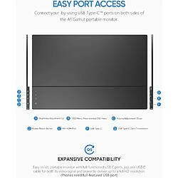 ARZOPA Monitor 14" LED-Ecran Portable A1 Gamut Slim pas cher