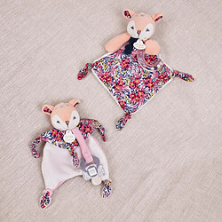 Linnea Duo plaid + doudou sucette polyester DUO BOH'AIME faon rose 2 pièces
