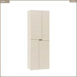 Otitec Armoire 4 portes avec tiroirs - Crème