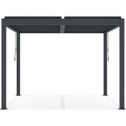 Habitat Et Jardin Pergola bioclimatique avec led en aluminium Windsor premium 3 x 3 - Gris