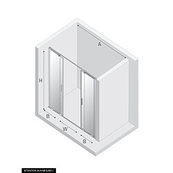 Otitec Porte de douche coulissante SICILE - 180 x 200 pas cher