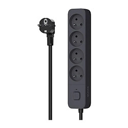 Multiprise - QUARX - 4 prises - Avec 3 ports USB, câble 1,5m