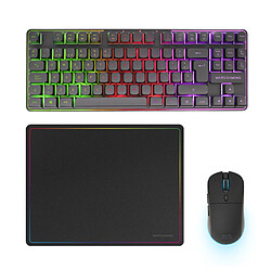 Mars Gaming MCPWTKLES clavier Souris incluse FR sans fil +USB QWERTY Espagnole Noir