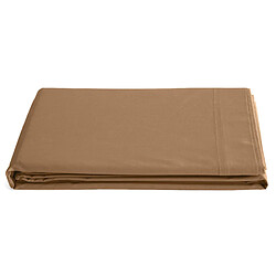 Linnea drap plat percale de coton Manoir - Marron