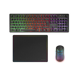 Mars Gaming MCPWXES clavier Souris incluse FR sans fil +USB QWERTY Espagnole Noir