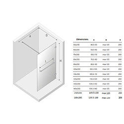 Otitec Paroi de douche à l'italienne Miami Gold Shine - 100 x 200 cm pas cher
