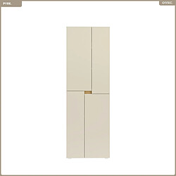 Otitec Armoire 4 portes avec tiroirs - Crème