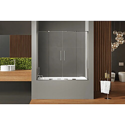 OTITEC Pare-baignoire coulissant,4 volets MALDIVES,couleur:chrome, largeur: 150 cm