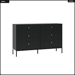 Otitec Commode design 2 tiroirs - Noir mat