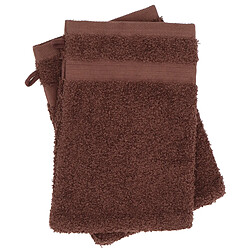 Linnea lot de 2 gants de toilette LUXOR - Marron
