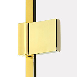 OTITEC Cabine de douche 120x100cm 2 portes pivotantes,MIAMI GOLD, doré,acces d'angle