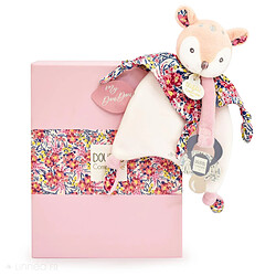 Linnea Duo plaid + doudou sucette polyester DUO BOH'AIME faon rose 2 pièces pas cher