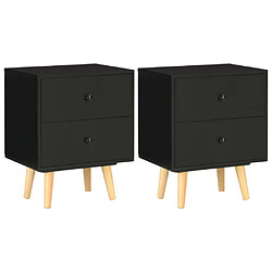 Decoshop26 Lot de 2 tables de chevet - Noir