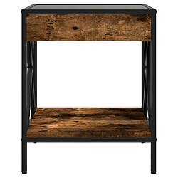 Avis Decoshop26 Table de chevet avec miroir LED - Chêne