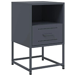 Decoshop26 Table de chevet métal - Anthracite