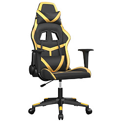 Decoshop26 Fauteuil de bureau chaise gaming sur roulettes en PVC noir et doré DEC025976