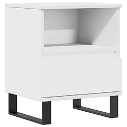 Decoshop26 Table de chevet tiroir - Blanc