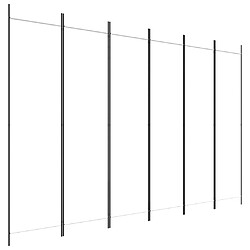 Decoshop26 Paravent séparateur de pièce cloison 6 panneaux 300 x 200 cm tissu blanc et fer DEC031048