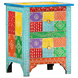 Decoshop26 Table de chevet rétro - Multicolore