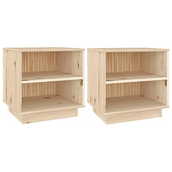 Decoshop26 lot de 2 tables de chevet avec étagères - Bois