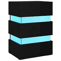 Decoshop26 Table de chevet LED - Noir