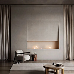 ICONIK INTERIOR Cheminée Électrique Décorative avec Flamme de Vapeur d'Eau - 100CM Noir pas cher